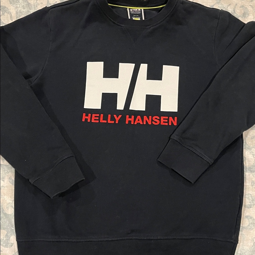 Helly Hansen Black Crewneck Sweater with Red Logo